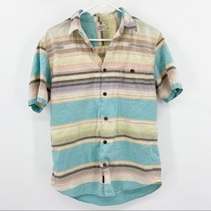 Faherty Striped Button Down Shirt Medium